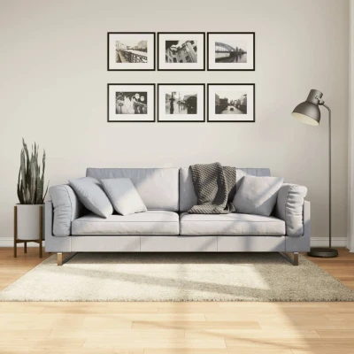 Afbeelding van Vloerkleed shaggy hoogpolig modern 120x170 cm goudkleurig