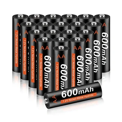 Afbeelding van CITYORKI Oplaadbare AA Batterijen 600mAh 20 stuks 1,2V NI MH Batterijen, Voorgeladen, Lage Zelfontlading Ideaal voor Solarlampen, Afstandsbediening, Elektrisch Speelgoed