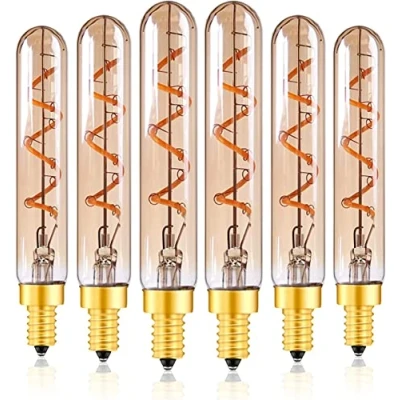 Afbeelding van 2 W LED decoratieve gloeilampen, T20/T6 E14 kandelaar, basis Filexible Fliament licht, super warm wit, 2200 K, bruin glas, buishanger, verlichting, 20 W, gelijkwaardig, niet dimbaar, verpakking van 5 stuks