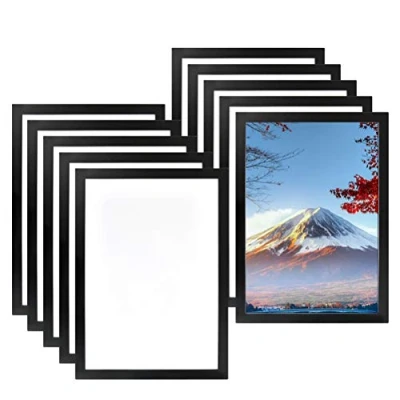 Afbeelding van 10 stuks magnetisch frame, zelfklevende informatie over het zwarte waterdichte weergave, hoezen voor borden, licenties, foto&#039;s, document, muren en ramen, magneetsluiting, magnetische afdekking