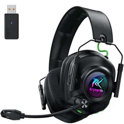 Afbeelding van Krysenix KGH2 Draadloze Gaming Headset voor PS4, PS5, PC, Mac, 2,4 GHz Headset, Bluetooth Zwart