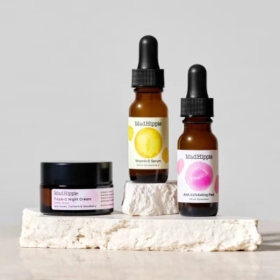 Afbeelding van Mad hippie Skin brightening routine Mini kit Vitamin C Serum Exfoliating Triple Night Cream