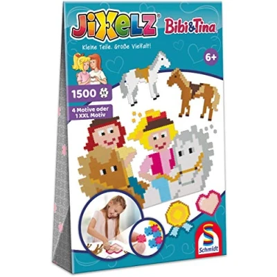 Afbeelding van Schmidt Spiele Jixelz Bibi &amp; Tina, minipuzzel, kinderpuzzel, 1500 stukjes, 1 groot of 4 kleine motieven, 46116