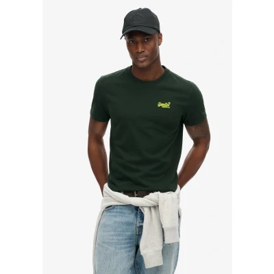 Afbeelding van Superdry TEE Vintage LOGO EMB Tshirt basic, Heren, Maat: Medium, Forest green fluro yellow