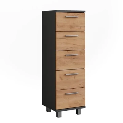 Afbeelding van Vicco Midi kast Ilias, antraciet/Goldkraft Eiken, 30,2 x 95 cm