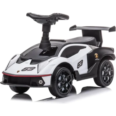 Afbeelding van Lamborghini Loopauto Wit Hoogwaardige Afwerking Inclusief Opbergruimte Stevige Rugleuning