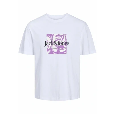 Afbeelding van Jack &amp; Jones Jorlafayette Branding TEE CREW NEC Tshirt print, Heren, Maat: Small, Bright white