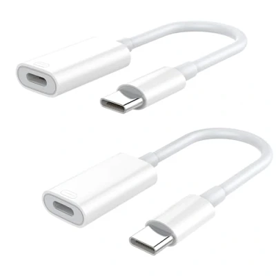 Afbeelding van TiMOVO Lightning to USB C Adapter for iPhone 15 Pro Max/15 Pro/15 Plus, 2 Pack Type Charger Connector Cable Support 35W Fast Charging &amp; Data Transfer, Converter iPad Not Audio OTG