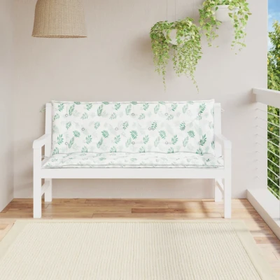 Afbeelding van Tuinbankkussens 2 st bladpatroon 150x50x7 cm stof