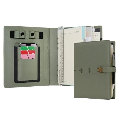 Afbeelding van WASON A5 Journal Binder PU Lederen Samenstelling Notebook Gelinieerd Spiraal Dagboek Portfolio met Pen, Hervulbaar Papier, Verwijderbaar Klembord, Notepad voor Zaken, Reizen, Schoolplanner Organizer