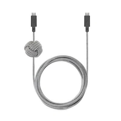 Afbeelding van Native Union Anchor Cable 240W 10ft Versterkte Gevlochten USB C naar PD3.1 Oplaadkabel met Verzwaarde Knoop Voor iPhone 15, 15 Pro Max, MacBook 14&quot;/16&quot; M2, Air 15&quot; M2 (Zebra)