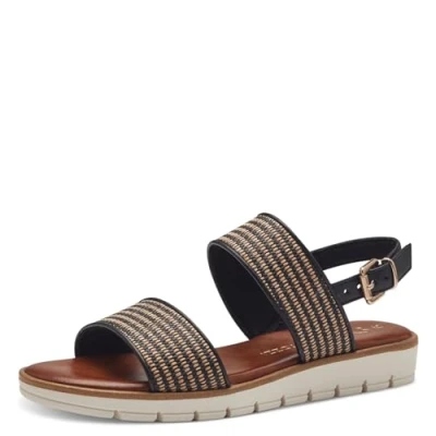 Afbeelding van MARCO TOZZI Wedge Sandal by Guido Maria Kretschmer 2 28605 42 dames, Black Comb, 39 EU