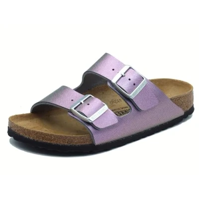 Afbeelding van Birkenstock Arizona Saffiano Iridescent Muiltjes, Dames, Maat: 36, Viola Kunststof