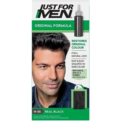 Afbeelding van Just For Men Formula haarkleur in zwart, die natuurlijke herstelt, H55