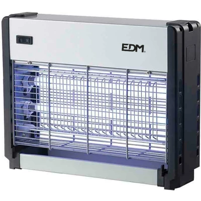 Afbeelding van EDM Elektrische Insectenverdelger Lamp Muggenvanger 2 x 8W Chroom/Zwart