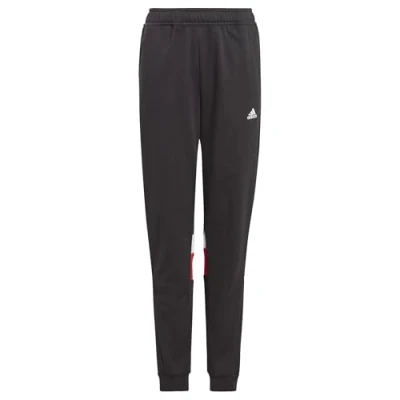 Afbeelding van adidas Uniseks Kind Tiberio 3 Stripes Colorblock Fleece Pants Kids, black/better scarlet/white, 9 10 Years