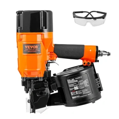 Afbeelding van VEVOR Coil Siding/Framing Nailer CN83N, 2 &quot;tot 3 1/4&quot; 15 graden pneumatische gevelbeplating nagelpistool met gereedschapsloze diepteaanpassing, 70 120PSI Air voor Siding Sheathing Wooding