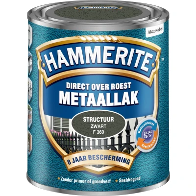 Afbeelding van Hammerite Metaallak Structuur Zwart