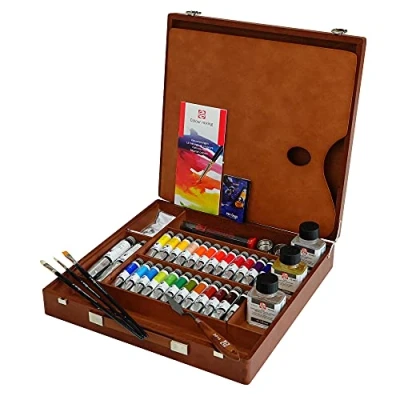 Afbeelding van van Gogh Olieverf kist Expert met 24 kleuren in tubes 20 ml + 2 60 accessoires