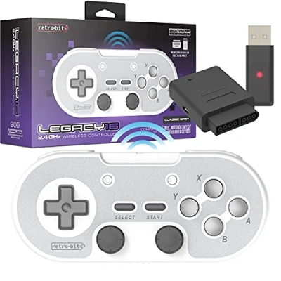 Afbeelding van Retro Bit Legacy16 2.4 Ghz Wireless Controller for SNES, Switch, PC, Mac, Raspberry Pi and Steam Classic Grey (Nintendo Switch//)