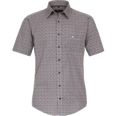 Afbeelding van Casamoda Kurzarm Print Casual FIT Overhemd, Heren, Maat: XXL, Orange