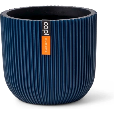 Afbeelding van Capi Europe Bloempot bol Groove Colours 17x15 Donkerblauw