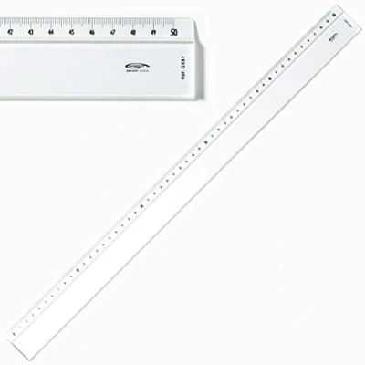 Afbeelding van Graphoplex Liniaal met afschuining en deuken, 50 cm, transparant
