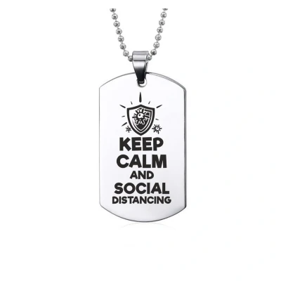 Afbeelding van Ketting RVS Keep Calm And Social Distancing