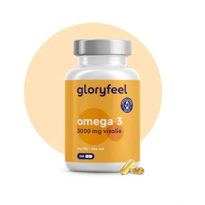 Afbeelding van Omega 3 Visolie 3000mg 240 capsules met 990 mg EPA &amp; 660 DHA uit duurzame visserij, laboratorium getest en geproduceerd in Duitsland