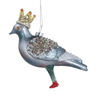 Afbeelding van Gisela Graham Glazen duif kerstboom decoratie