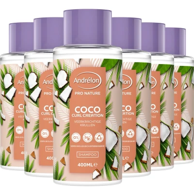 Afbeelding van 6x Andrelon Shampoo Coco Curl Creation 400 ml