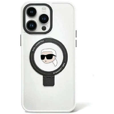 Afbeelding van Karl Lagerfeld KLHMP15XHMRSKHH hoes voor iPhone 15 Pro Max 6,7&quot; wit hardcase ring stand Head