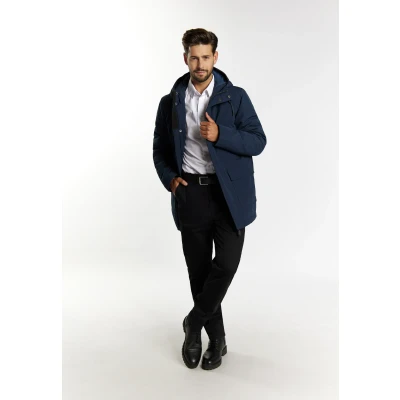 Afbeelding van DREIMASTER Klassik Heren Gewatteerde Winterjas M / Nachtblauw 83% Polyester 17% Katoen