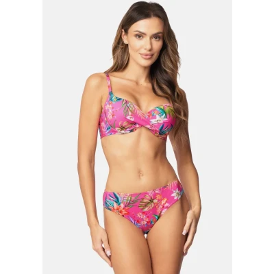 Afbeelding van VIVISENCE Bikini push up beha dames badmode gebloemd regelbaar klassiek EU 3222, Bloemen/Roze, 80D