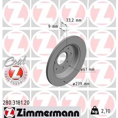 Afbeelding van Remschijf ZIMMERMANN 280.3181.20