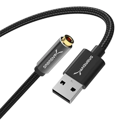 Afbeelding van SABRENT usb naar jack 3,5 mm externe geluidskaart hoofdtelefoon audio adapter converter, voor PS4, PS5, Windows en Mac 50cm kabel