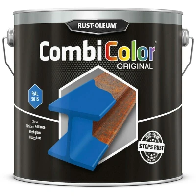 Afbeelding van rust oleum combicolor hoogglans ral 5015 hemelsblauw 2.5 ltr