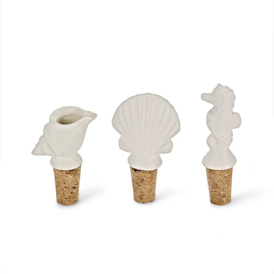 Afbeelding van LOBERON Flessenstop set van 3 Frisennier wit