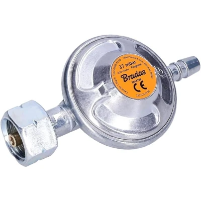 Afbeelding van 37 mbar Butaan Gas Fles Regulator 1/2 BSP Aansluiting Past Calor Schroef