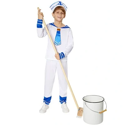 Afbeelding van dressforfun Jongenskostuum marinejongen 140 (9 10y) verkleedkleding kostuum halloween verkleden feestkleding carnavalskleding carnaval feestkledij partykleding 301500