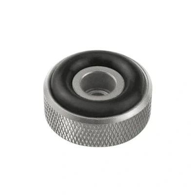 Afbeelding van Dynavox Set van 4 mini apparaatpoten met gekartelde aluminium voor HiFi apparaten zoals luidsprekers, versterkers en platenspelers, zilver
