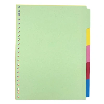 Afbeelding van DULA Tabbladen gekleurd karton 5 tabs A4 23 gaten kleuren
