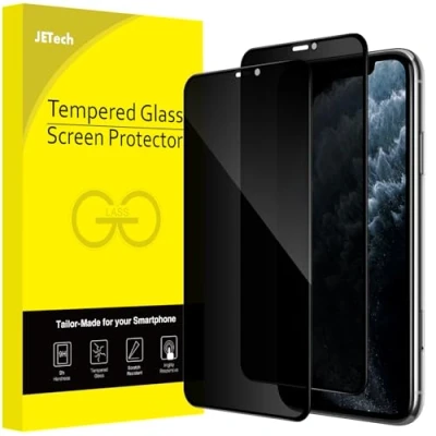 Afbeelding van JETech Privacy Full Coverage Screen Protector voor iPhone 11 Pro/X/XS 5,8 Inch, Volledige Dekking Anti Spy Gehard Glas Film Schermbeschermer, Hoesje Vriendelijk, 2 Stuks