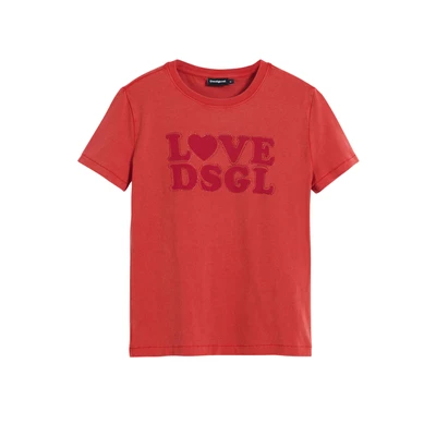 Afbeelding van Desigual Tshirt print, Dames, Maat: XS, Red