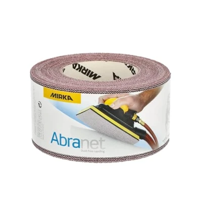 Afbeelding van Mirka Abranet netschuurrol 75 mm x 10 m klittenband / korrel P80 1 rol voor het schuren van hout, plamuur, lak, kunststof 545BI001803R