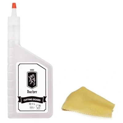 Afbeelding van Bacher Snijplank olie 200 ml houtolie geschikt voor levensmiddelen minerale natuurlijke houtverzorging verzorgingsolie hakplanken van hout en bamboe, werkbladen, houten tafel