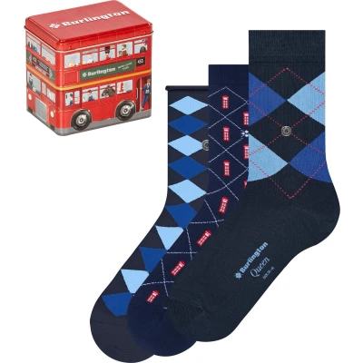 Afbeelding van Burlington British Box one size, cadeau geschenkset Biologisch katoen sokken dames veelkleurig Maat 36 41