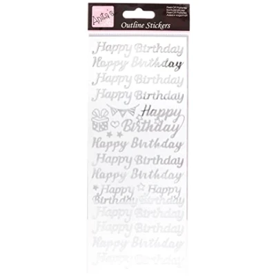 Afbeelding van Anitas Outline Stickers, kleine cijfers, zilver op wit, voor scrapbooking, kaarten maken, kinderspel, huiswerk, kunst, ambacht, verfraaien, decoratief, papier, kaart, glas, metaal, kunststof, schuim