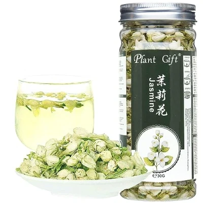 Afbeelding van Plant Gift Jasmine Tea Dried Flowers, 茉莉 100% natuurlijke pure kruidenthee, los blad Witte jasmijn kan groene thee mengen 30g/1.05oz