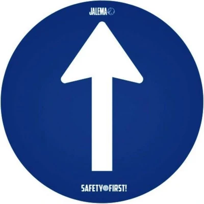 Afbeelding van VLOERSTICKER &quot;EEN RICHTING&quot; (gladde vloer) Ø35CM BLAUW 2 stuks